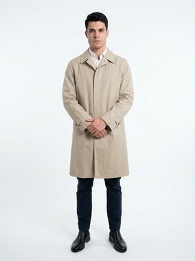 LONDON FOG TAN TRENCH COAT BELTED OVERCOAT MEN'S SIZE 42R